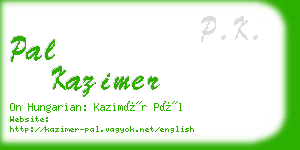 pal kazimer business card